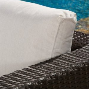5 Piece Outdoor Wicker Sectional Sofa Set in Multibrown - Image 8