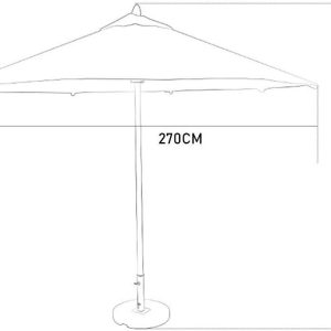 Outdoor Umbrella Garden Parasol with Base Umbrella Patio/Yard Outdoor 9Ft Market Table Umbrella with Crank, Polyester Waterproof Anti - Image 5