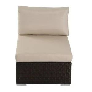 5 Piece Outdoor Wicker Sectional Sofa Set in Multibrown - Image 4