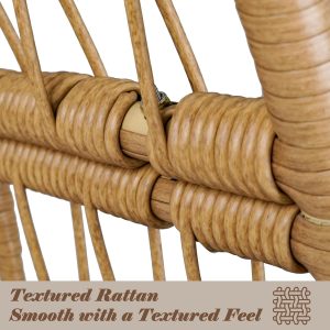 Wicker Egg Chair, Patio Egg Chair Indoor, All-Weather Oversized Rattan Egg Lounge Chairs for Living Room, Balcony, Backyard - Image 7