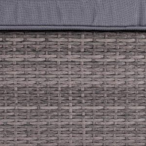 Baxton Studio Pamela Modern and Contemporary Grey Polyester Upholstered and Brown Finished 4-Piece Woven Rattan Outdoor Patio Set - Image 4