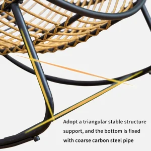 Ergonomic Balcony Rocking Chair with Metal Frame - Image 7