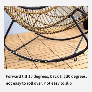 Ergonomic Balcony Rocking Chair with Metal Frame - Image 4