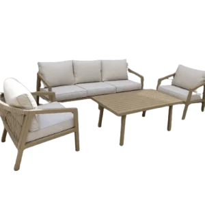 Outdoor Living Genova 4-Piece Aluminum Conversation Set, All-Weather Outdoor Furniture for Patio, Lawn, Garden, or Poolside - Image 2