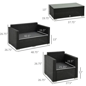 Modern 4-piece detachable outdoor furniture set offers stylish and comfortable - Image 4