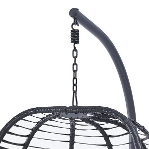 PRIVATE GARDEN Indoor Outdoor Hanging Egg Swing Chair with Stand Wicker Hammock Chairs with Folding Aluminum Frame Grey Water-Repellent Cushion for Patio Bedroom Balcony 330lbs Capacity - Image 4