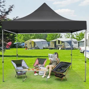 10 X 10 Ft Pop-up Sun Protection Tent - White / Black (Medium Quality) - Image 2