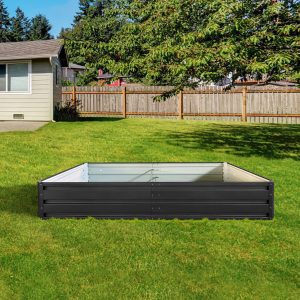Raised Garden Bed, Outdoor Galvanized Raised Rectangle Planter Beds, 6x3x1ft Large Metal Planter Box for Plants Vegetables Herb and Flowers (Black) - Image 1