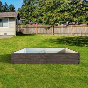 Raised Garden Bed, Outdoor Galvanized Raised Rectangle Planter Beds, 6x3x1ft Large Metal Planter Box for Plants Vegetables Herb and Flowers (Wood) - Image 1