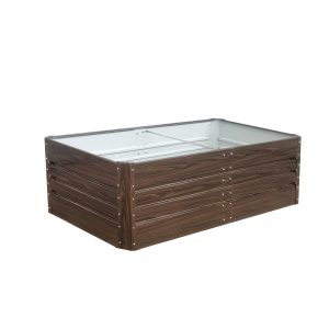 Raised Garden Bed, Outdoor Galvanized Raised Rectangle Planter Beds, 6x3x2ft Large Metal Planter Box for Plants Vegetables Herb and Flowers (Wood) - Image 1