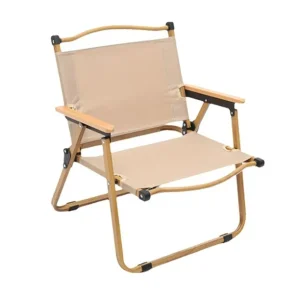 Portable Camping Chair with Wooden Handle, Widen Foldable Outdoor Chair, Collapsible Beach Chair of Ergonomic Design, Suitable for Sand Camping Travel Picnic Lawn Concert - 62 cm - Image 10