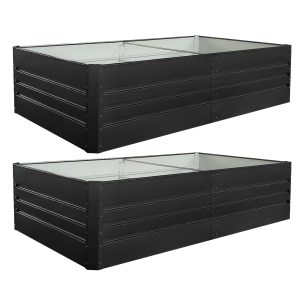 Raised Garden Bed, Outdoor Galvanized Raised Rectangle Planter Beds, 8x4x2ft Large Metal Planter Box for Plants Vegetables Herb and Flowers (Black) - Image 5