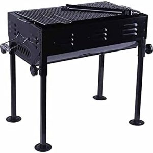 Lightweight Folding Barbecue Grill,Profession Large Portable BBQ Charcoal Oven Tools for Outdoor Cooking Roadtrip Camping Hiking Picnics (Black) - Image 16
