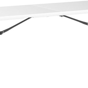 6 FT Folding in Half Table, Plastic Portable Tables for Dining Parties Picnic Camping, - Image 5