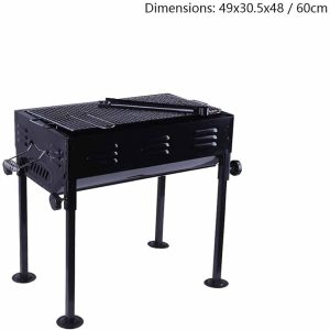 Lightweight Folding Barbecue Grill,Profession Large Portable BBQ Charcoal Oven Tools for Outdoor Cooking Roadtrip Camping Hiking Picnics (Black) - Image 14