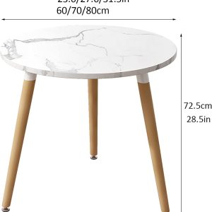 Coffee Table, Sofa Side Table/Bedside Table/Negotiation Table/Small Round Table, for Outdoor Living Room Balcony Bay Window (Color : A, Size : 80cm) (A 80cm) - Image 2