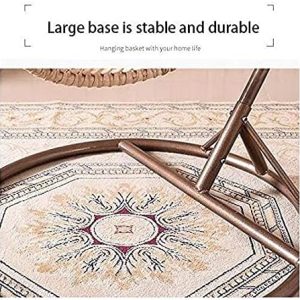 Swing Chair Hanging Basket Wicker Chair, Fine Rattan Armrest Wicker Nest Chair, Hanging Basket Balcony Swing Single Outdoor Wicker Teardrop Hanging Chair (Color : B) - Image 3