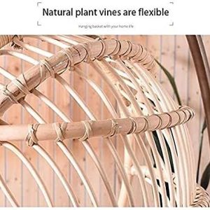 Swing Chair Hanging Basket Wicker Chair, Fine Rattan Armrest Wicker Nest Chair, Hanging Basket Balcony Swing Single Outdoor Wicker Teardrop Hanging Chair (Color : B) - Image 6