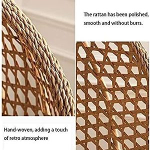 Swing Chair Hanging Basket Wicker Chair, Fine Rattan Armrest Wicker Nest Chair, Hanging Basket Balcony Swing Single Outdoor Wicker Teardrop Hanging Chair (Color : B) - Image 7