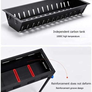 Lightweight Folding Barbecue Grill,Profession Large Portable BBQ Charcoal Oven Tools for Outdoor Cooking Roadtrip Camping Hiking Picnics (Black) - Image 12