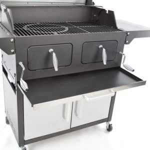 charcoal grill trolley silver/black 153x47x115cm - Image 7