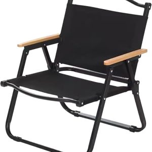 Portable Camping Chair with Wooden Handle, Widen Foldable Outdoor Chair, Collapsible Beach Chair of Ergonomic Design, Suitable for Sand Camping Travel Picnic Lawn Concert - 62 cm - Image 15