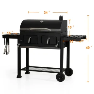 34-inch BBQ Charcoal Grill Outdoor Portable Barbecue Grill - Image 5