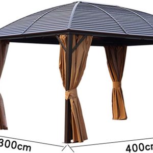3 x 4 m Patio Aluminium Gazebo Hardtop Metal Roof Canopy Party Tent Garden Outdoor Shelter w/Mesh & Side Walls - Image 3
