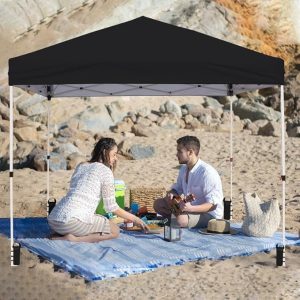 10 X 10 Ft Pop-up Sun Protection Tent - White / Black (Medium Quality) - Image 7