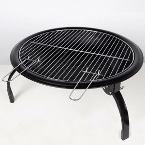 Portable BBQ Grill Charcoal Grill 22 Inch Black Folding Burning Fire Pit Outdoor Heater Backyard Patio Stove Fireplace BBQ Grill Tabletop Barbecue Grills - Image 4