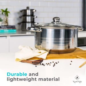 12-Piece Stainless Steel Cookware Set with Glass Lid, Silver - Image 1