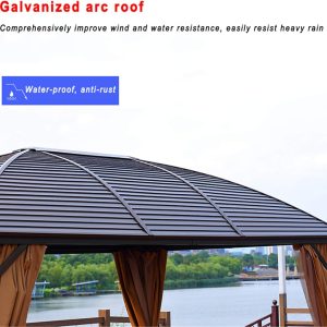 3 x 4 m Patio Aluminium Gazebo Hardtop Metal Roof Canopy Party Tent Garden Outdoor Shelter w/Mesh & Side Walls - Image 5