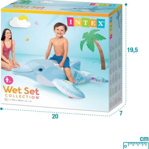 Intex Childrens Inflatable Ride On Lil Dolphin Swimming Pool Fun Accessory - Image 1