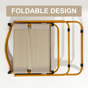 Portable Camping Chair with Wooden Handle, Widen Foldable Outdoor Chair, Collapsible Beach Chair of Ergonomic Design, Suitable for Sand Camping Travel Picnic Lawn Concert - 62 cm - Image 11