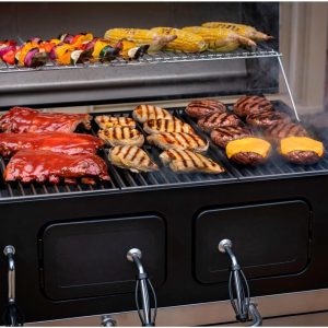 charcoal grill trolley silver/black 153x47x115cm - Image 4