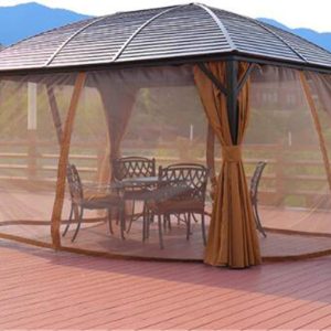 3 x 4 m Patio Aluminium Gazebo Hardtop Metal Roof Canopy Party Tent Garden Outdoor Shelter w/Mesh & Side Walls - Image 2