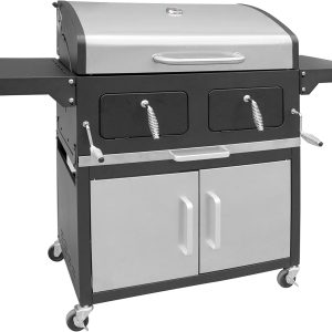 charcoal grill trolley silver/black 153x47x115cm - Image 3