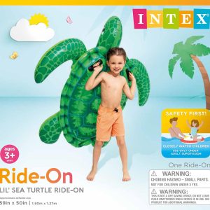 Intex 57555EP Realistic Sea Turtle Inflatable Ride-On Pool Float with Handles - Image 1