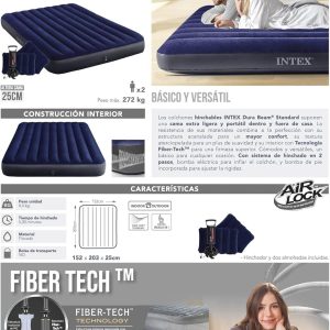 Intex Air Bed, 64765, Colorful, 203 x 152 x 25 cm (Set) - Image 4