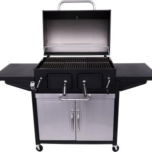 charcoal grill trolley silver/black 153x47x115cm - Image 2