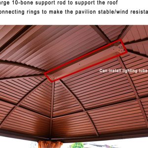 3 x 4 m Patio Aluminium Gazebo Hardtop Metal Roof Canopy Party Tent Garden Outdoor Shelter w/Mesh & Side Walls - Image 6