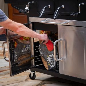 charcoal grill trolley silver/black 153x47x115cm - Image 9