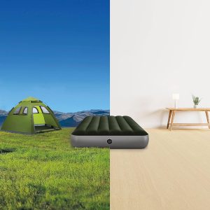 INTEX 64107E Dura-Beam Standard Prestige Air Mattress: Fiber-Tech – Twin Size – 10in Bed Height – 600lb Weight Capacity - Image 1