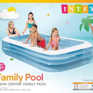 INTEX 58484EP Swim Center Inflatable Family Pool: 277 Gallon Capacity – 120" x 72" x 22" – Blue - Image 1