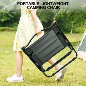 Portable Camping Chair with Wooden Handle, Widen Foldable Outdoor Chair, Collapsible Beach Chair of Ergonomic Design, Suitable for Sand Camping Travel Picnic Lawn Concert - 62 cm - Image 6