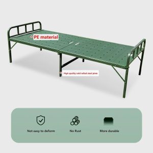 Fold Out Bed Single Size, Modern Metal Frame, Green, Foldable, and Sturdy, No Assembly Required, Cold Rolled Steel, Quiet, and Space Saving, Perfect for Home and Camping Use - Image 1