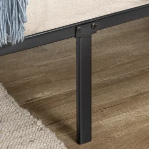 Queen Bed Frame with Black Rattan Headboard and Metal Base - No Box Spring Needed, Easy Assembly - Image 8