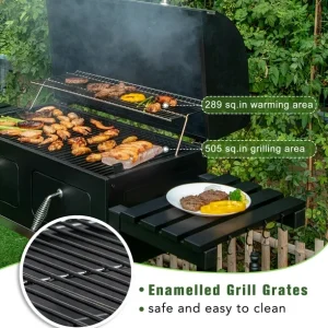 34-inch BBQ Charcoal Grill Outdoor Portable Barbecue Grill - Image 2