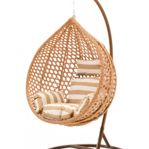 Swing Chair Hanging Basket Wicker Chair, Fine Rattan Armrest Wicker Nest Chair, Hanging Basket Balcony Swing Single Outdoor Wicker Teardrop Hanging Chair (Color : B) - Image 4