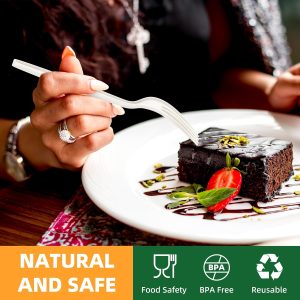 100% Compostable Fork, Disposable Cornstarch Forks Heavy Duty Cutlery Eco-Friendly Utensils Biodegradable Party Dinner Supplies No Plastic, White - Image 5